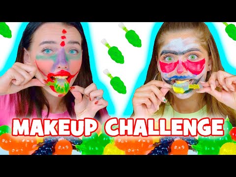 ASMR Makeup Jelly Fruits Food Challenge