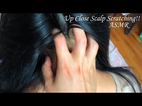 ASMR *UP CLOSE* Scalp Scratching, Back Scratching Through the Hair, Nape Trace UP, Quick Scalp Check