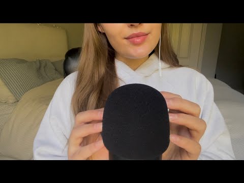 💥ASMR 30 minutes of bare, foam, and fluffy mic scratching w/ short natural nails