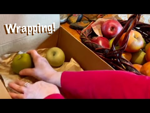 ASMR Wrapping Apples, Eggs, & figurines! (No talking version)  Special crinkly packing paper!