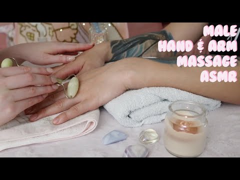 [ASMR] Gentle Male Hands & Arm Massage Treatment | Close Up Brushing, Scrub, Scratching ♥️
