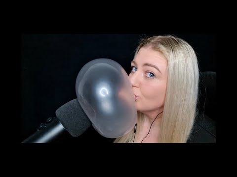ASMR SIDE PROFILE GUM CHEWING AND BLOWING BIG BUBBLES