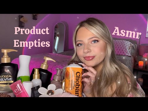Asmr Product Empties 💕✨ Tapping & Scratching on Products I’ve Used Up