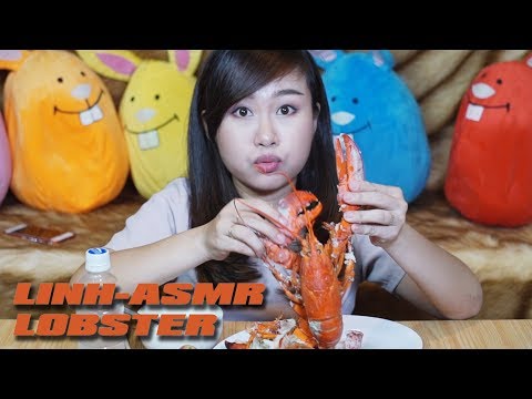 Lobster ,ăn tôm hùm Canada luộc nước dừa | LINH-ASMR
