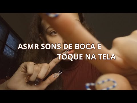 ASMR SEM VOZ Sons de Boca INTENSOS e Toque na Tela com Clipes ♥ Camila ASMR