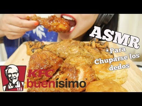 ASMR Spicy BBQ + Jalapeno FRIED CHICKEN (KFC in Mexico EATING SOUNDS) | SAS-ASMR