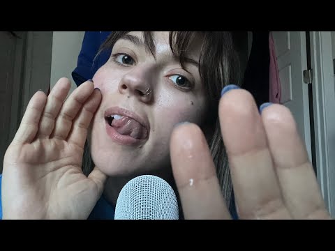 ASMR| Spit Painting On You! Finger Licks, Wet Spit Sounds/Mouth Sounds! Added Tapping Triggers