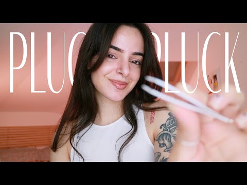 ASMR Eyebrow Shaping, Plucking & Waxing 💗 Close-Up Personal Attention (Whispered)