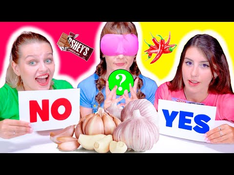 Yes or No ASMR Mukbang Challenge! | Chocolate, Cacao Powder, Garlic Lollipop