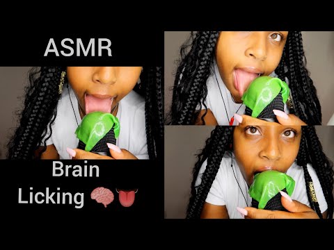 [ASMR] Brain Licking 🧠👅 (mic licking with fruit rollup) up close wet mouth sounds 💦👄