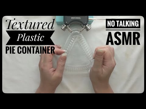 Textured Plastic Pie Container Scratching and Tapping ASMR (No Talking)