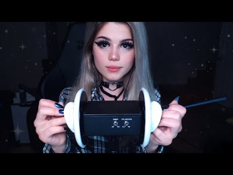 ASMR ♡ Fall asleep softly with me ♡ EAR EATING, BRUSHES, EAR MASSAGE AND MORE