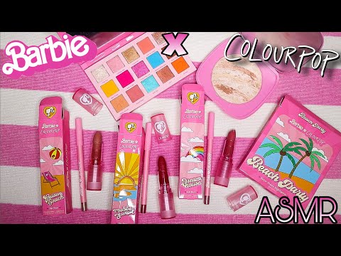 ASMR | Barbie x Colourpop Collection 💖 (Close Whispers, Swatches, Tapping, & More!)