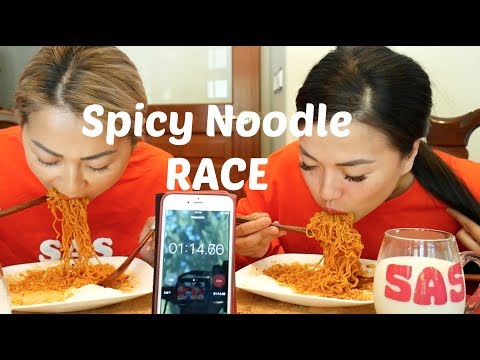 RACE MUKBANG Cold Ice Fire Noodle Challenge | SAS-ASMR