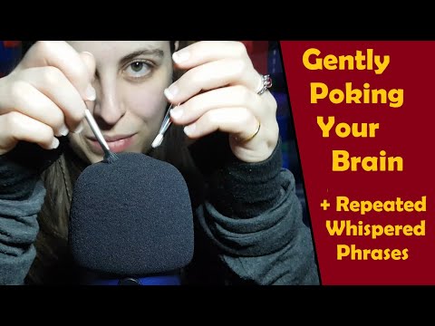 ASMR Gently Poking Your Brain With Little Brushes - Repeated Whispered Phrases (Poke, Tap Tap...)