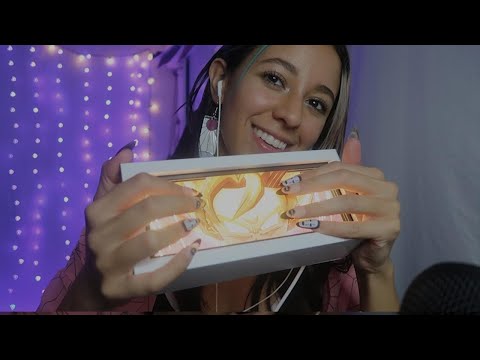Anime themed triggers ASMR (page turning, tracing, tapping)