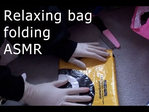 ASMR Bag Folding with latex gloves