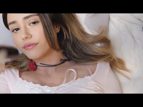 ASMR - Sweet girl falls asleep with you ❤️ brushing, tapping, slime, triggers.