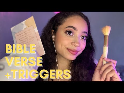 ASMR- BIBLE VERSES ASSORTED TRIGGER (INAUDIBLE)+(MOUTHSOUND)(TRACING)✨ 🧠