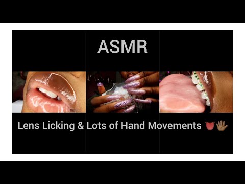 [ASMR] Lens Licking 👅 & Mesmerizing Hand Movements With Long Nails 🖐🏽💅🏾 (NO AUDIO)
