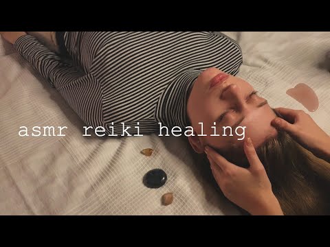 ASMR po polsku 🌙 masaż twarzy + głowy *reiki healing energy* ✨ (soft spoken, crystals, gua sha)