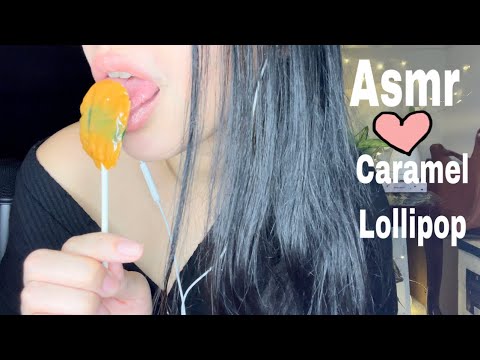 Asmr | Caramel Apple Lollipop + Mouth Sounds | No Talking