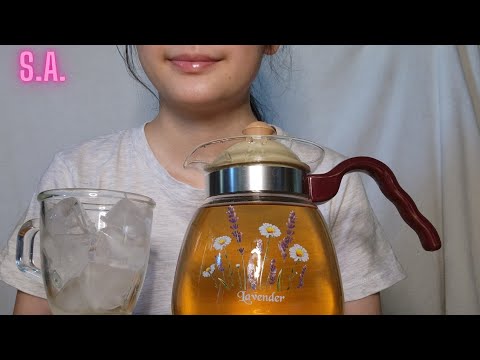 || ASMR || Iced Artichoke Tea Slow Drinking Sounds (NOTALKING)
