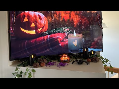 Tv scape Halloween and autumn decor whispered ASMR