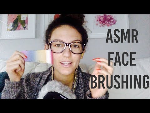 ASMR ~ Face Brushing + Whisper Ramble :)