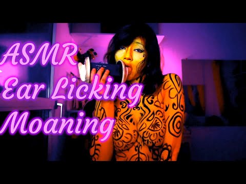 ASMR 🌞 Ear Licking Moaning In Bodypaint 🌞