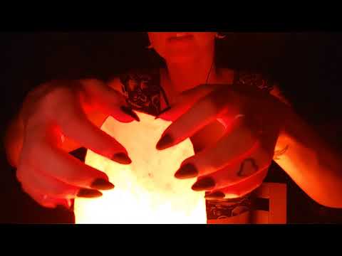 ASMR salt lamp tapping & scratching w/ mouth sounds