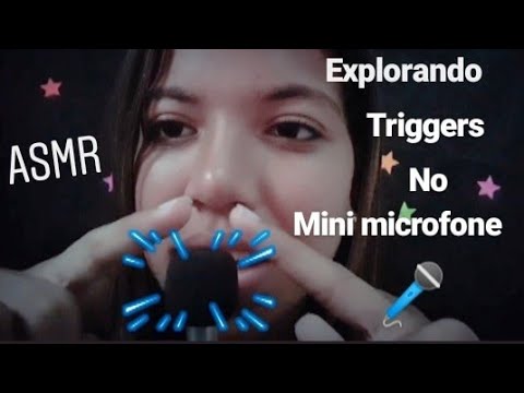 ASMR - Explorando Triggers no MINI MICROFONE!!! 🎤 ( sons de boca, sons de creme, sons de pente... )