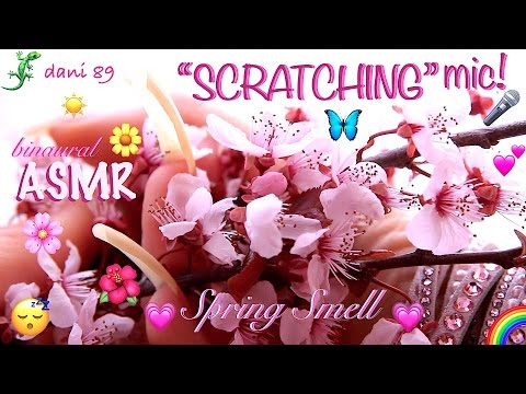 🌈 🦋 Spring Smell 🌿 intense ASMR ☀️ SCRATCHING mic... 🌸 🌼 🌺  ↬ so tingly with EAR-to-EAR sounds! ↫ ❀