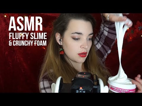 ASMR Tingly Ear Cupping! Fluffy Slime and Crunchy Foam [Binaural]