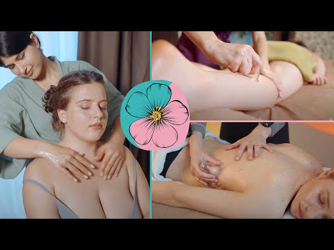 ASMR Vacuum Back and Shoulders Massage by Sabina, Anna and Olga (Compilation)