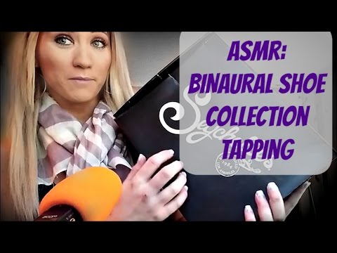 ASMR: My Shoe Collection (Binaural Tapping, scratching, whispering)