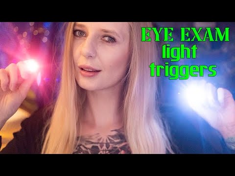 ASMR A Relaxing Eye Exam and Measuring~ Intense Light Triggers (gloves, role play, hand movement)