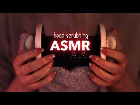 ASMR | Head & Ear Scrubbing with Heavy Rain - no talking