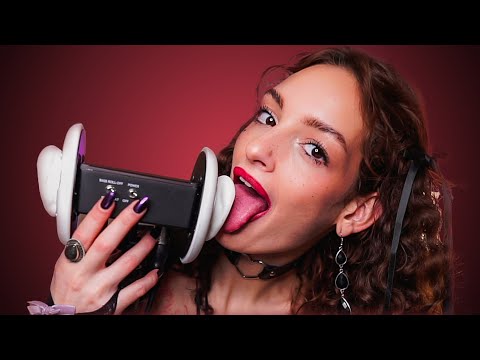 ASMR - EAR LICKING & Mouth Sounds, Eye Contact: Stress Relief