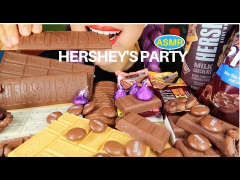 ASMR 허쉬초코릿 파티 🎉리얼사운드 먹방 |HERSHEY’S CHOCOLATE PARTY EATING SOUND| CURIE.ASMR