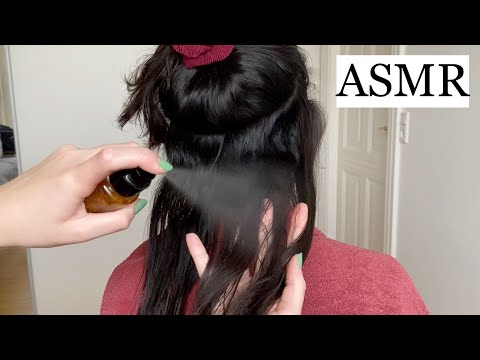 ASMR | Hair play with LOTS of relaxing spraying sounds 💦 (no talking)