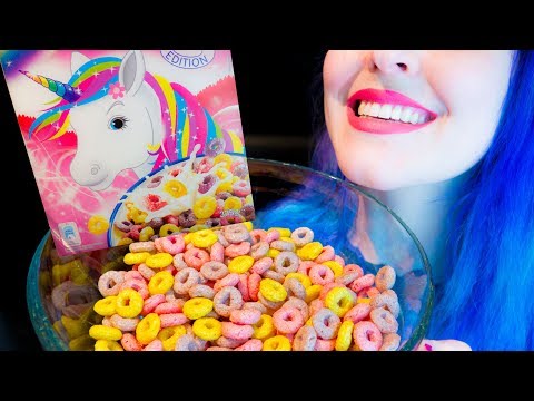 ASMR: Super Crunchy Unicorn Froot Loops | Limited Edition ~ Relaxing Eating Sounds [No Talking|V] 😻