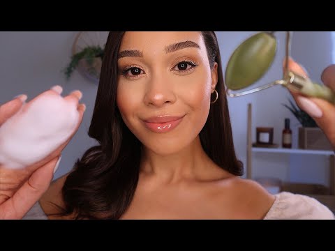ASMR Radiant Facial Treatment & Face Massage 🌱Spa roleplay With Layered Sounds & Relaxing Spa music