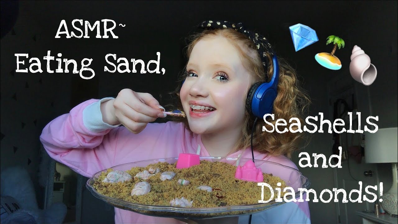 ASMR~ Eating Sand, Seashells & DIAMONDS 💎 🐚 🏝