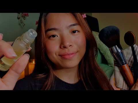 ASMR Gentle Personal Attention To Help You Relax 💟 Face Brushing & Face Massage (Layered Sounds)
