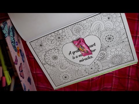 Coloring A Grateful Heart Is A Magnet For Miracles ASMR Hubba Bubba Chewing Gum  Sounds