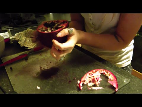 🍅ASMR Pomegranates/Passion Fruit Chopping w Eating Sounds 🍎