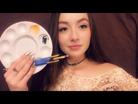ASMR painting your face [ROLEPLAY] (face brushing, personal attention, soft whispers)
