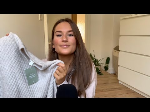 ASMR German | H&M Shopping Haul Part 2 | Fabric Sounds | Whispered