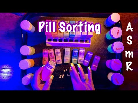 ASMR Request/Pill sorting (No talking) Caregiver fills your pill organizer (Soft Spoken later today)